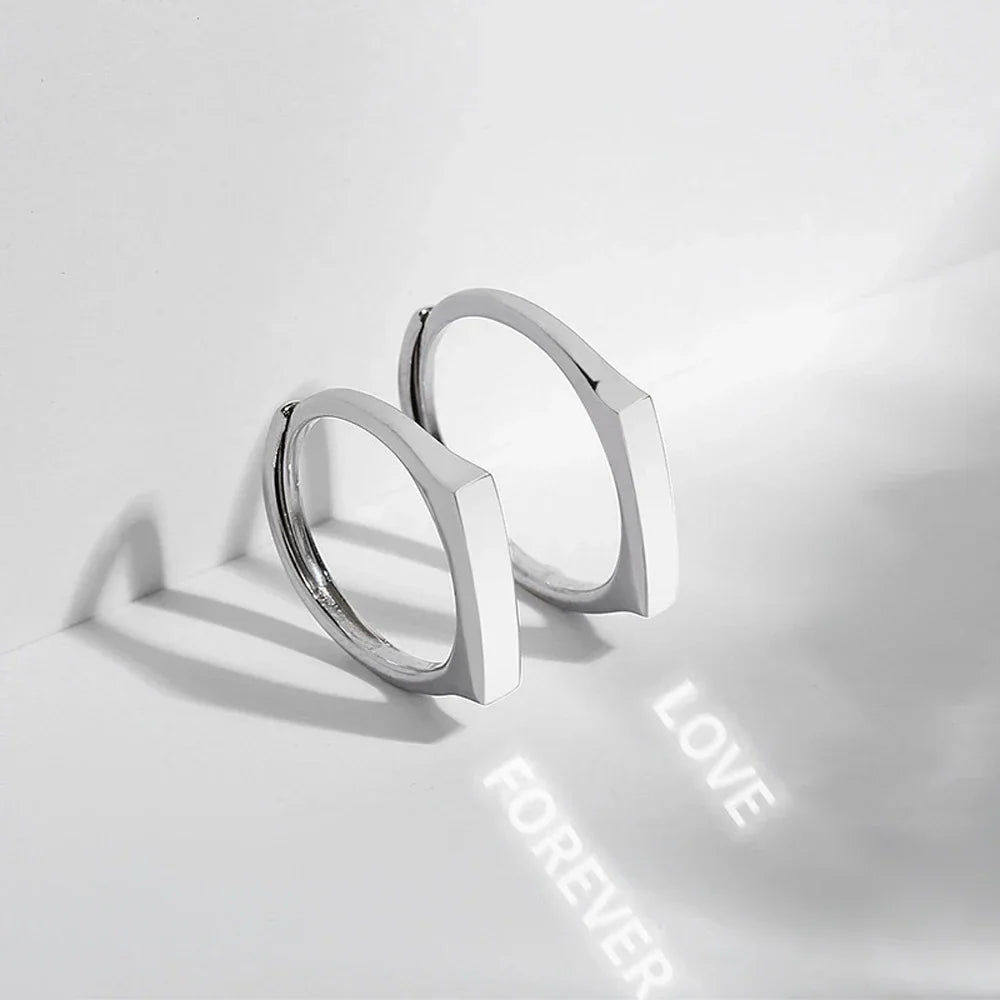 Adjustable Light Sculptured Couple Rings