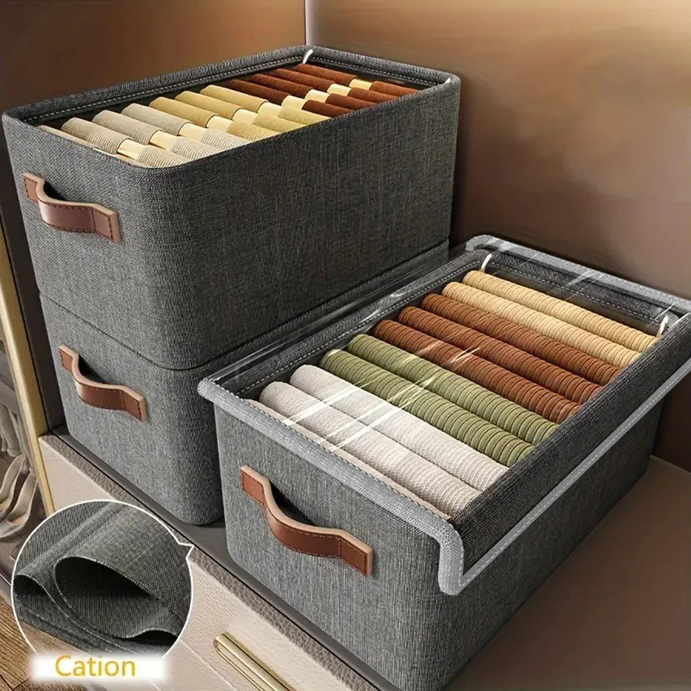 Storage box with lid | Stackable | With handle | 47x28x20 cm