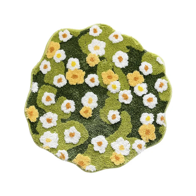 Moss Flower Tufted Round Rug