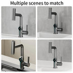 Faucet with Waterfall Jet Temperature Display and Adjustable Sprayer