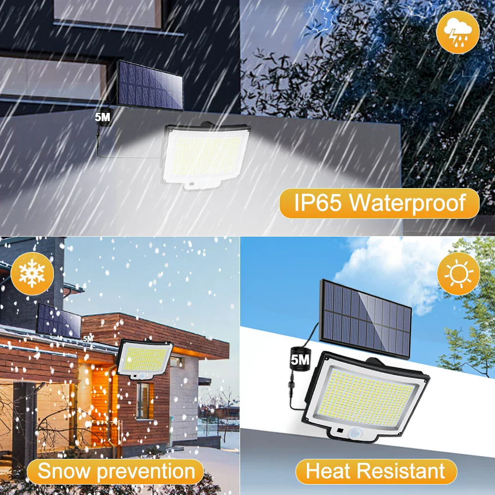 Solar Wall Light LumoGuard 318LED | Motion Sensor & 3 Lighting Modes | IP65 Waterproof for Garden, Terrace & Fence