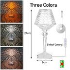 Diamond Glow Rechargeable Crystal Table Lamp