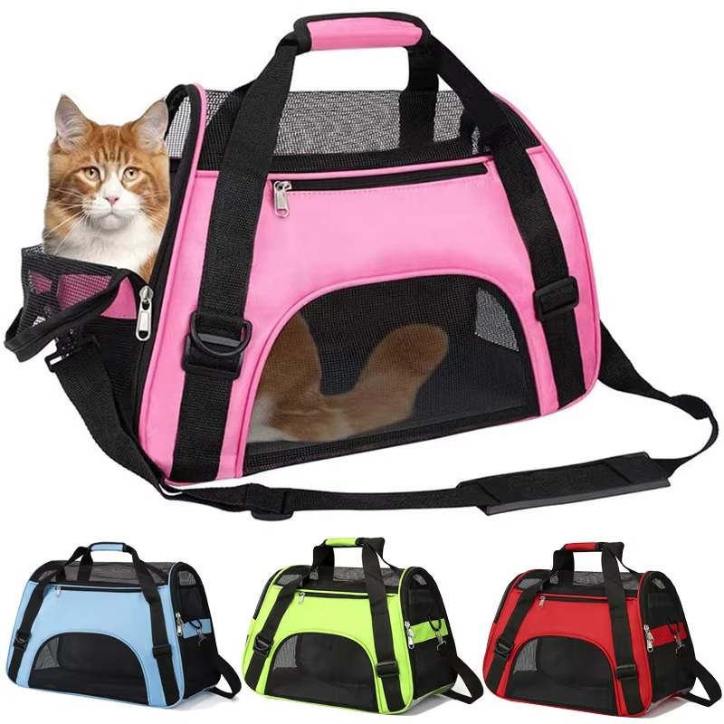 Soft-Sided Pet Carrier with Breathable Mesh for Small Dogs and Cats