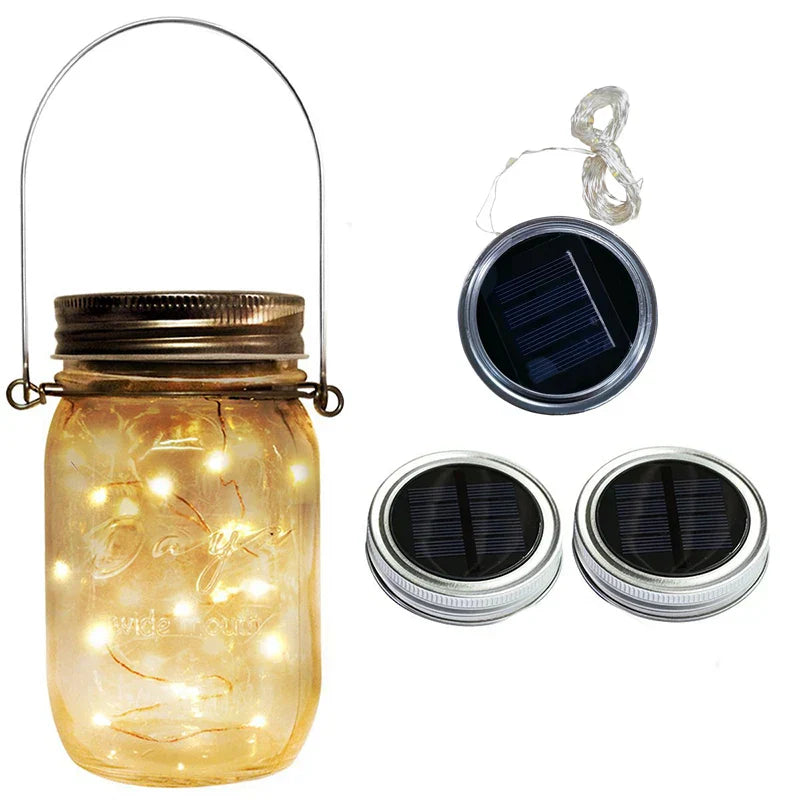 GlowJar Solar Deck Lights | Solar Powered | Warm White LED Fairy Lights | For Garden & Balcony