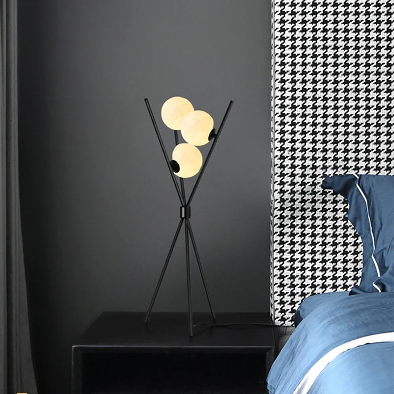 LunaGlow 3D Moon Floor Lamp modern design with tripod LED!