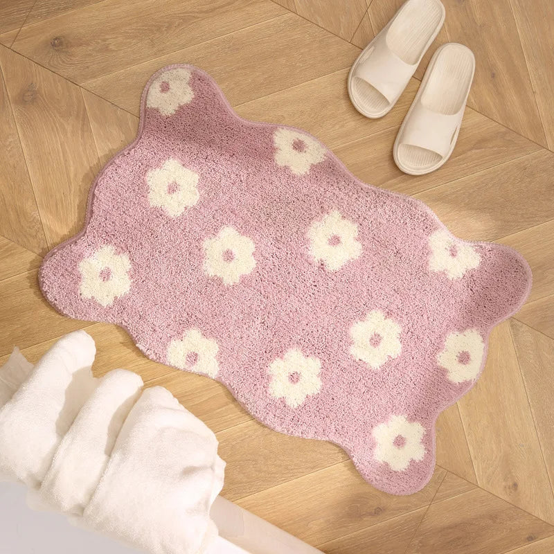 Abstract Floral Tufted Bathroom Mat