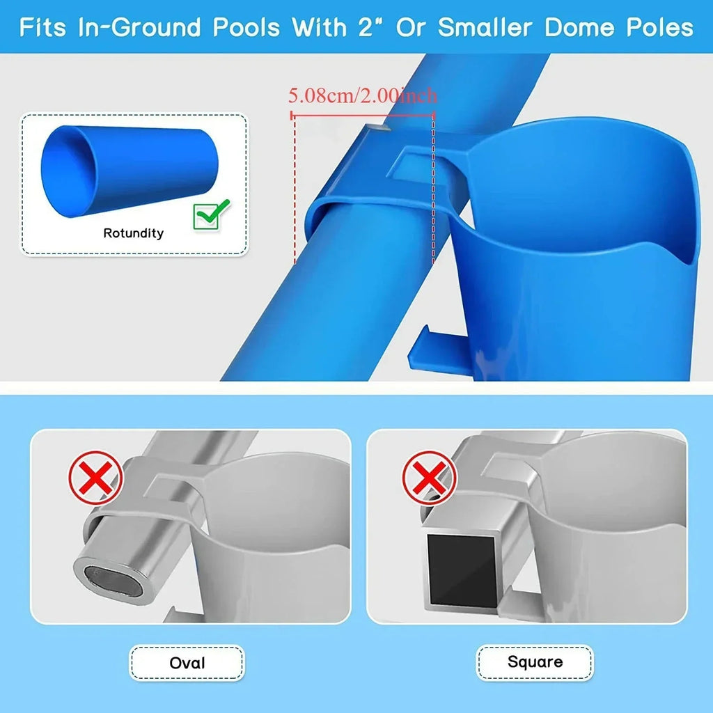 AquaGrip Drink Holder | Flexible & Stable | Clip-on Pool Shelf | For Cans & Gadgets