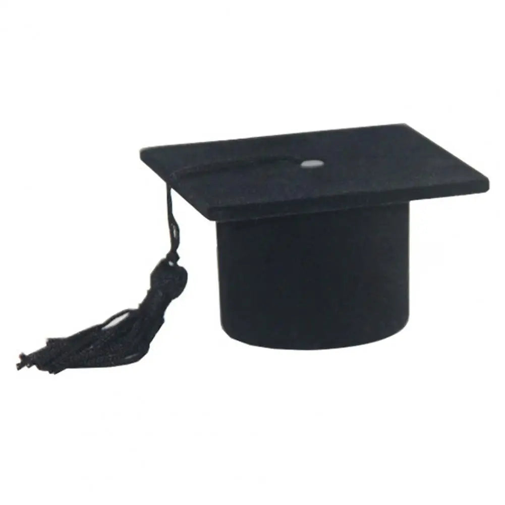 Graduation Cap Shaped Flannel Jewelry Ring Storage Box