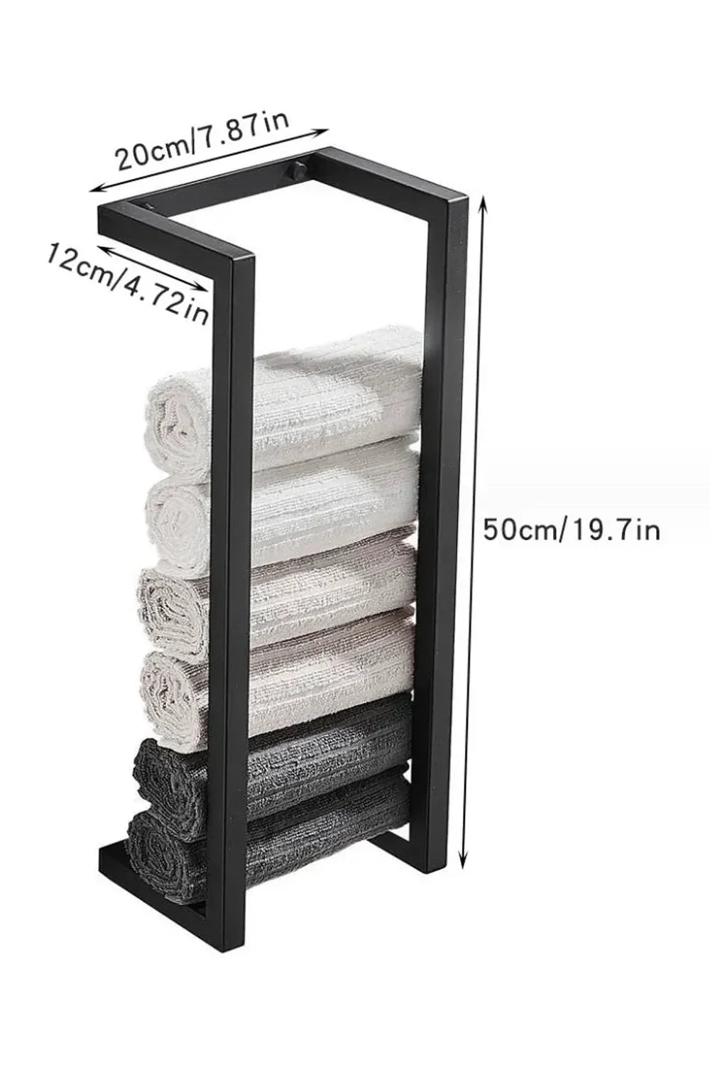 Slim Black Bathroom Shelf