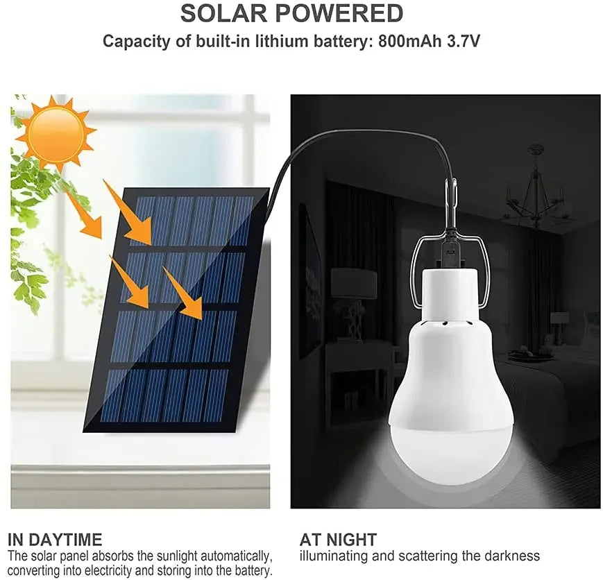 Solar lamp with solar panel – Energy-saving LED lamp for indoor and outdoor use
