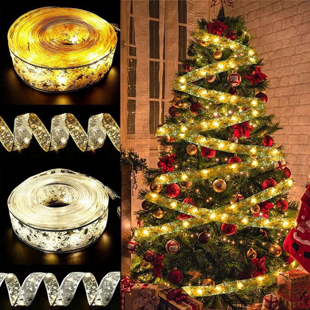 Lumibelle | Christmas ribbon with light chain | LED ribbon light | For tree, window & table decoration | Warm white | Christmas & New Year 2026