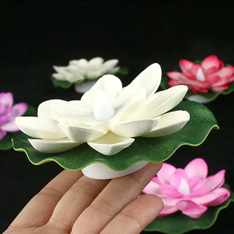 GlowLotus Solar Lotus Lamp | Water Sensor | Warm White Light for Pond & Garden