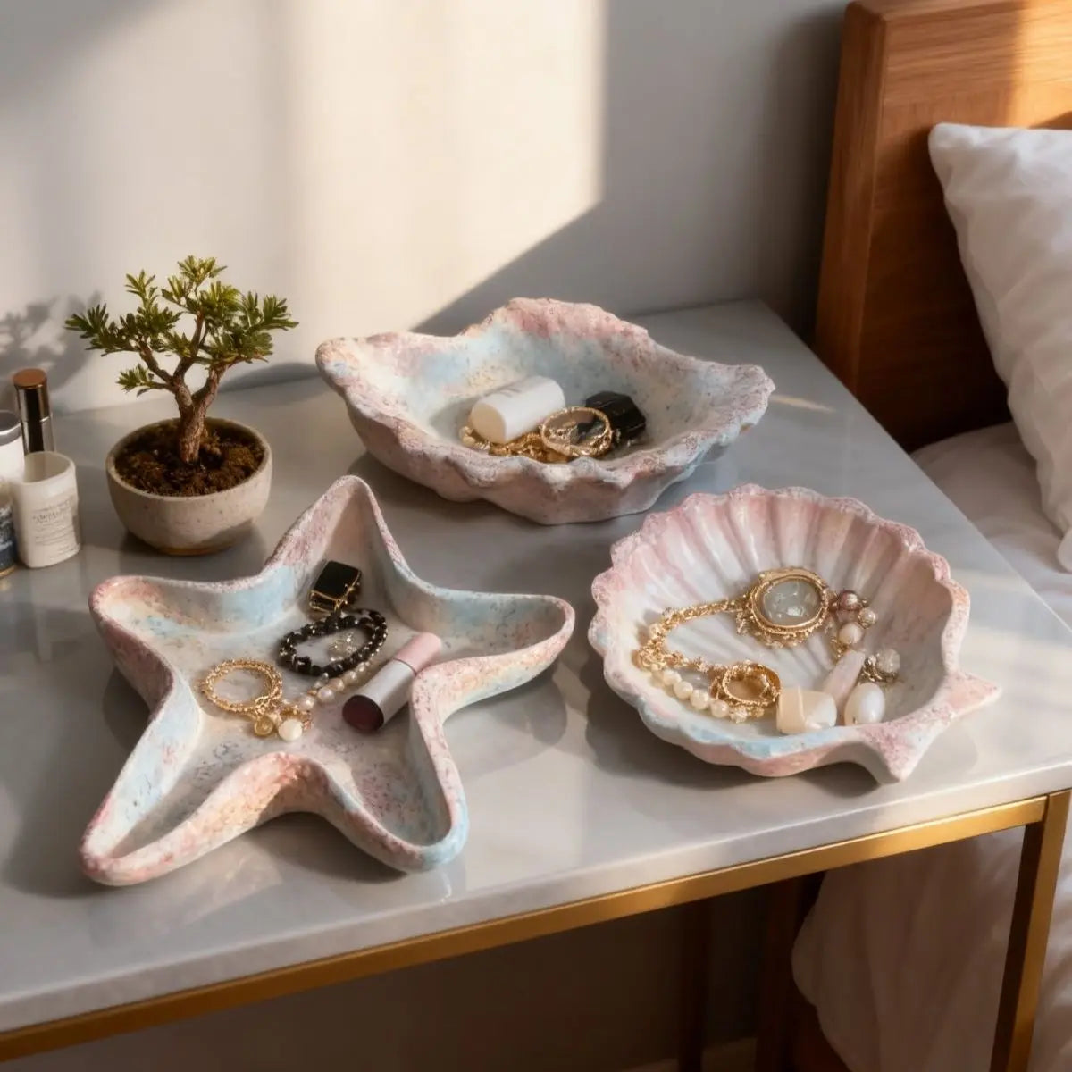 Sea Shell Ceramic Jewelry Tray