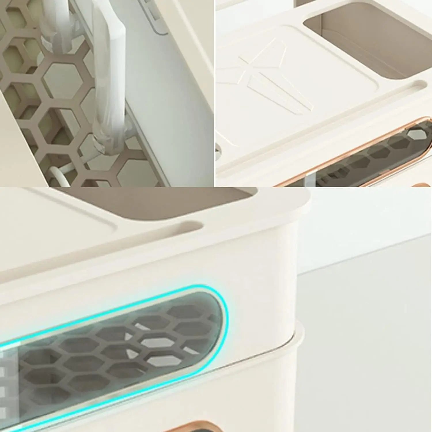 HideNet WLAN Router Storage Box | With Cable Management & Socket Compartment | Transparent & Removable | 1–4 Levels Selectable