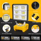PowerLuma 48 LED Work Light | 48W Battery Construction Spotlight | 5200 Lumen | USB-C Charging Port | For DeWalt Batteries (without battery)