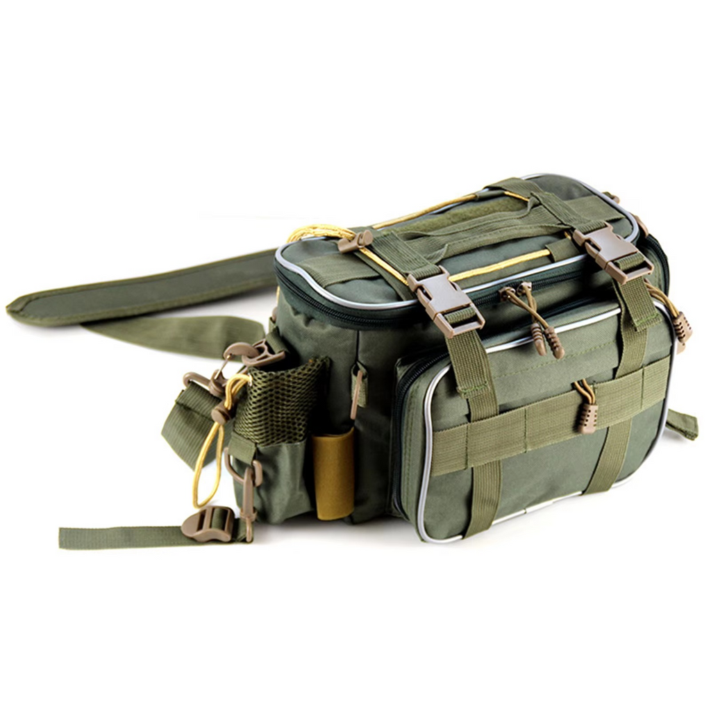 Multi-Pocket Fishing Tackle Bag and Gear Organizer Waist Pack Messenger Handbag