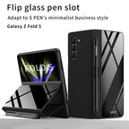 Shockproof Armor Case Glass Cover Stand Insert Card Leather Case for Samsung Galaxy Z Fold 5/4