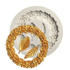 DekoMould Silicone Mold Rosette & Leaves | For Fondant, Chocolate & Sugar Paste | Finest Baking Decoration & Frame Designs