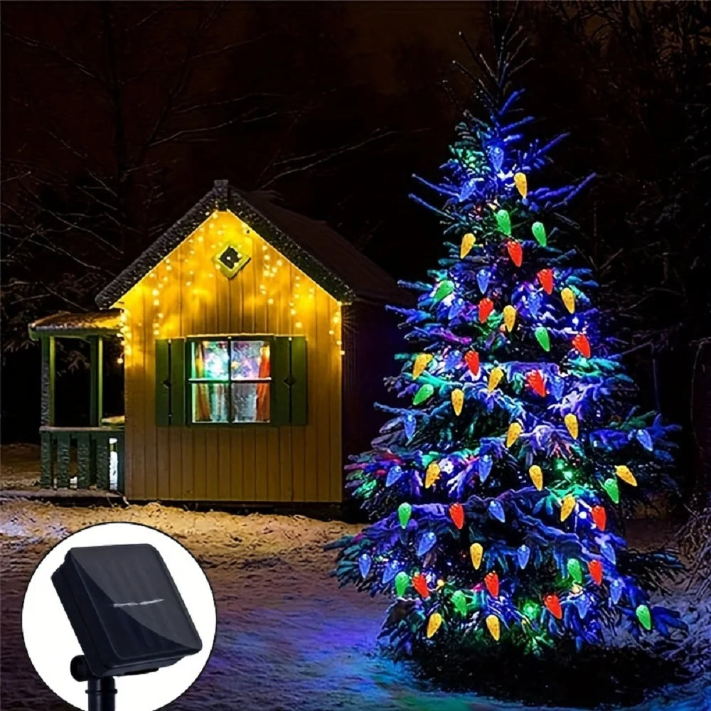 SunBerry Solar-Strawberry-Light String | 8 Light Modes | Color Change & Solar Powered | For Garden, Balcony & Christmas