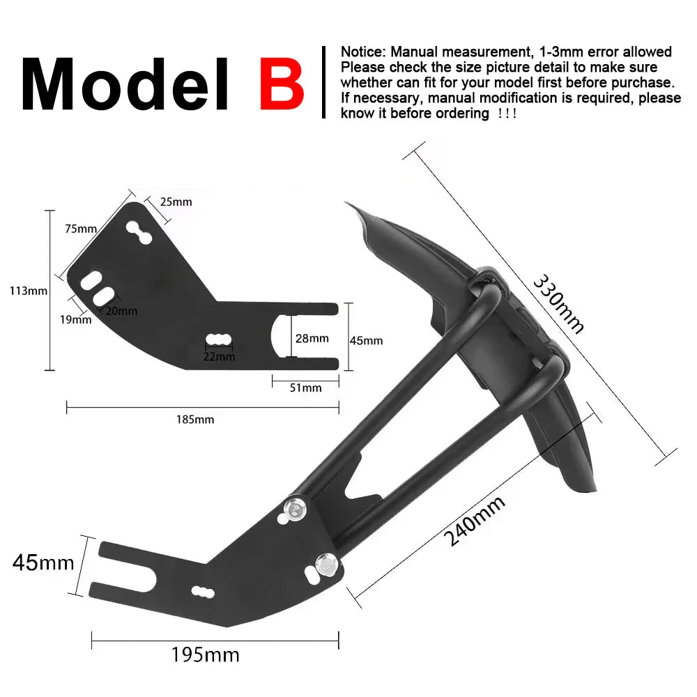 Universal Motorcycle Rear Fender Mudguard with Steel Bracket – TrailGuard