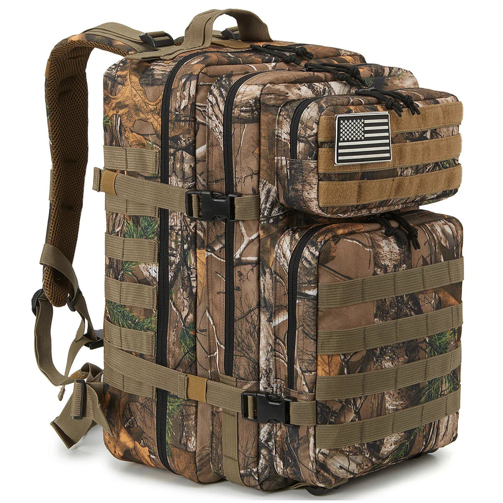 TACTICO45 45 L Outdoor Rucksack | Molle-System | 3-Day Capacity | Robust & Multifunctional – Black/Khaki/Olive