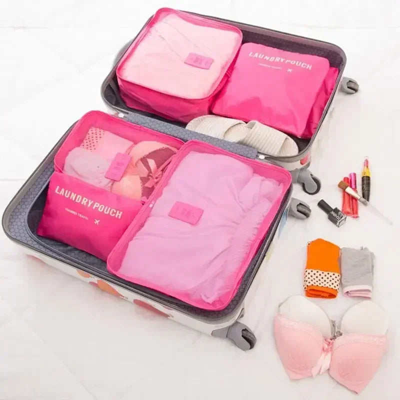 ReiseLina Luggage Organizer Set | 6-piece | Waterproof & Space-saving | Made of Oxford Fabric