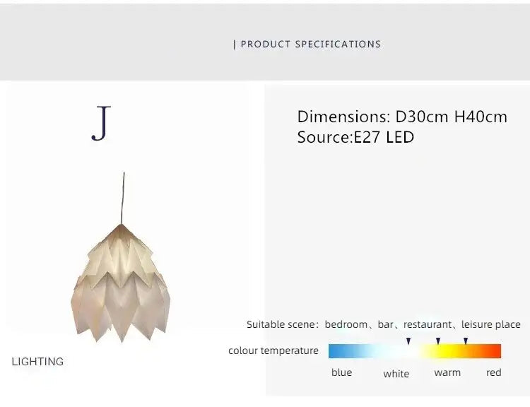 Elegant origami-inspired paper lantern