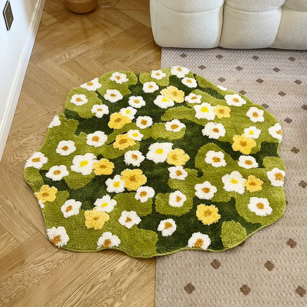 Daisy Tufting Moss Bathroom Mat