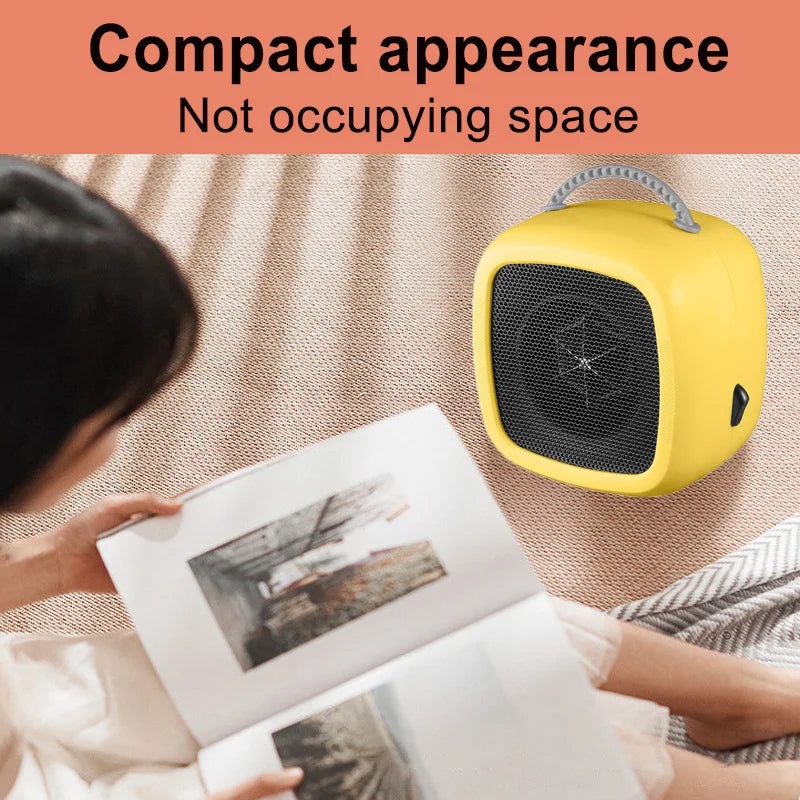 HeatEase | Mini Table Heater | Portable PTC Ceramic Heater | 14.2×14.1×10.1 cm | Quiet & Energy Saving