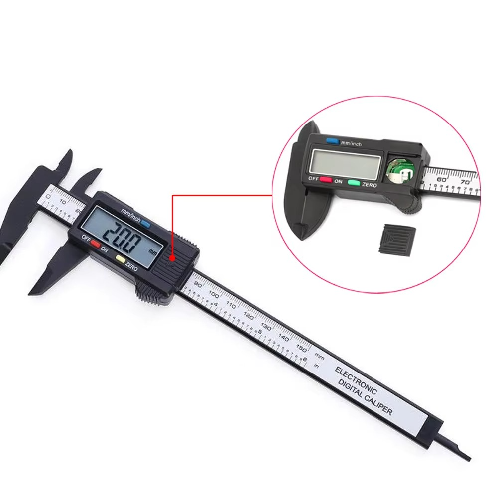 Digital Vernier Caliper Ruler, Carbon Fiber Electronic Micrometer Gauge