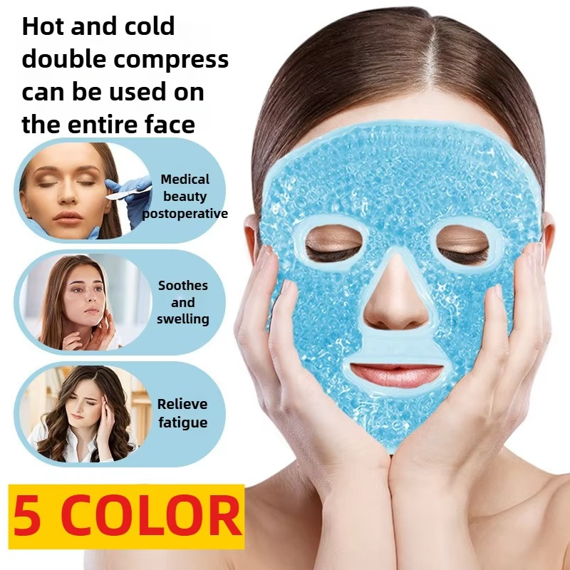 Cold and Hot Therapy Full Face Gel Bead Mask with Eye Compress
