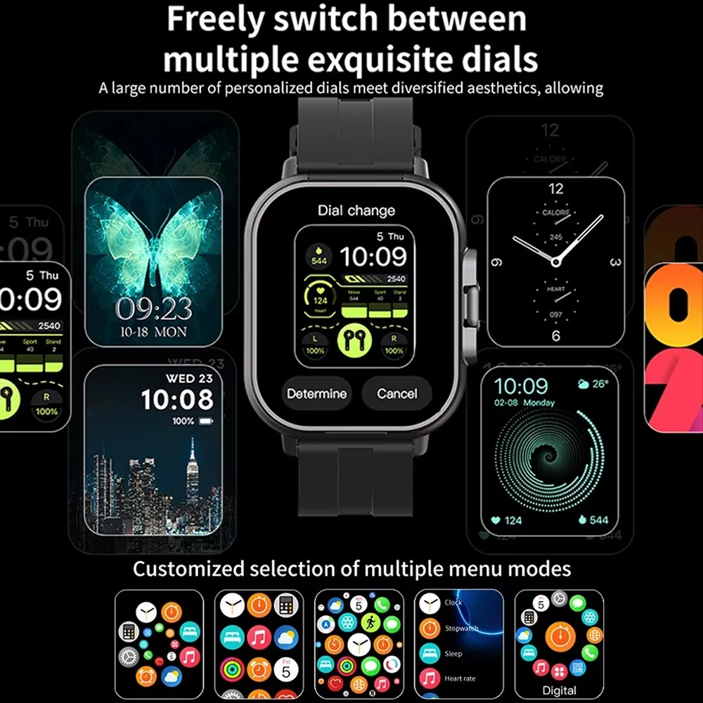 2" Smartwatch with Built-In Bluetooth Headset and Fitness Tracker