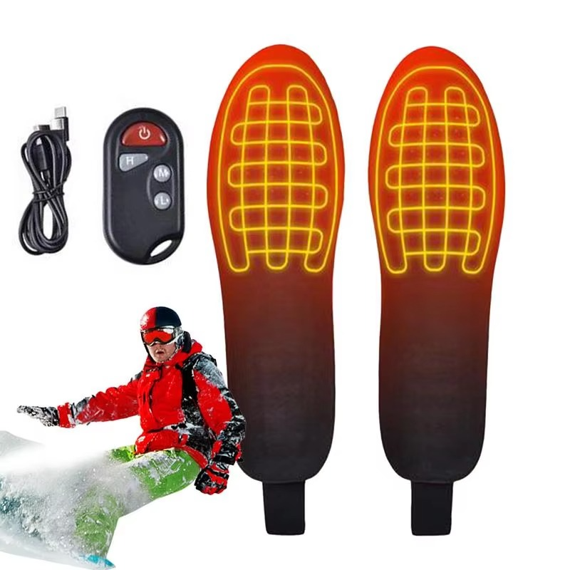 USB Rechargeable 3-Mode Adjustable Heated Insoles for Outdoor Activities