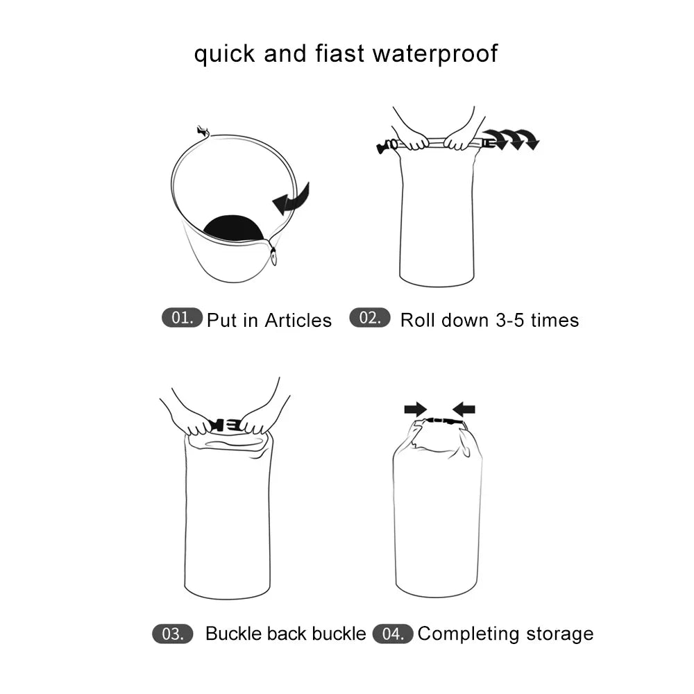 DryHike Waterproof Dry Bags 8L / 40L / 70L | Ultralight & Durable | For Kayak, Boat, Camping & Outdoor Travels