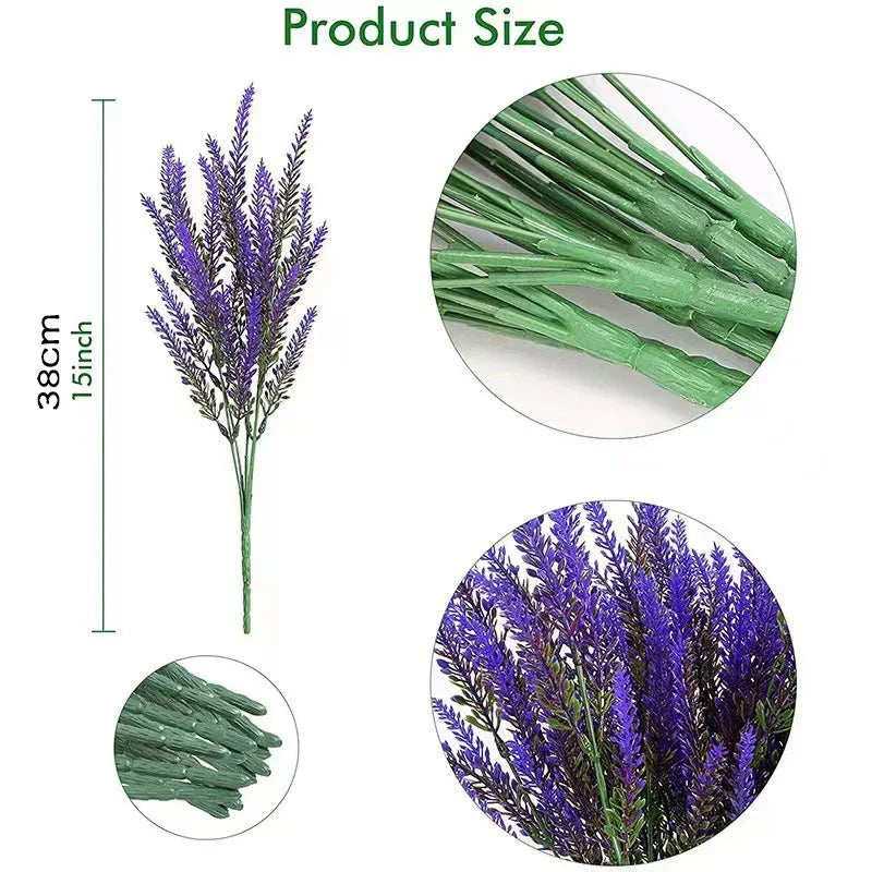 Floraven Lavender Bouquet | Artificial & Carefree | 5 Stems | For Indoor & Outdoor