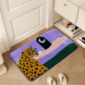 Leopard Under the Moon Colourful Bath Mat