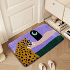 Leopard Under the Moon Colourful Bath Mat