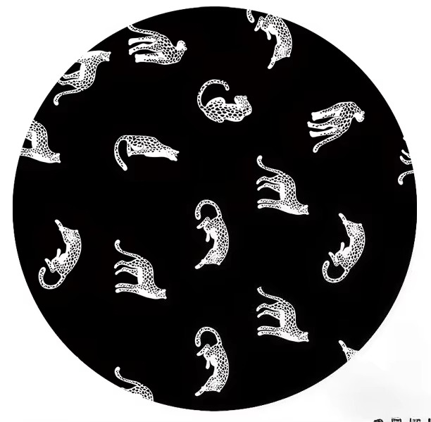 Plush Round Leopard Pattern Area Rug – Soft Thickened Floor Mat for Bedroom or Living Room