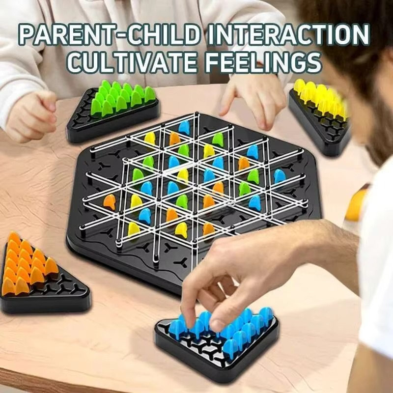 Chain Triangle Chess Duel Strategy Board Game for Kids and Adults