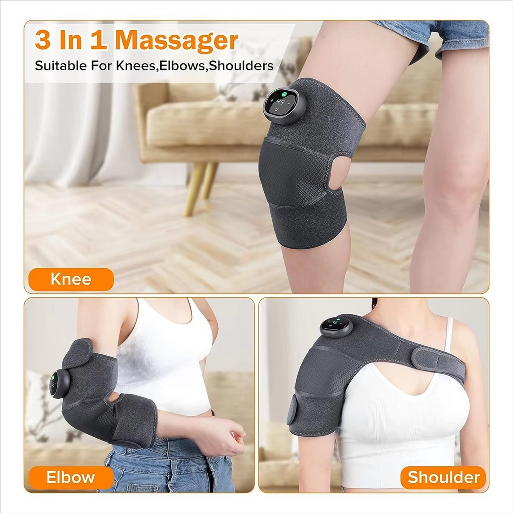 Heating Knee Massager 3 in 1 Portable Vibration and Heat Therapy Device for Knee Shoulder and Elbow Pain Relief