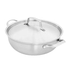 Universal stainless steel cooking pot with lid for all types of stoves