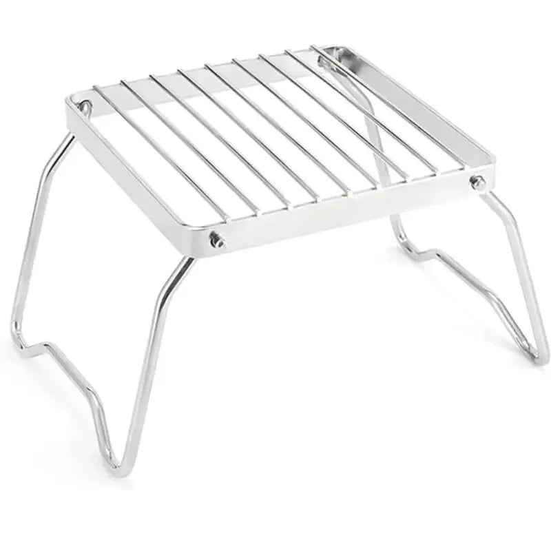FlameRack Folding Grill Stand | Stainless Steel & Foldable | For Outdoor & Camping | 3 cm Packed Size