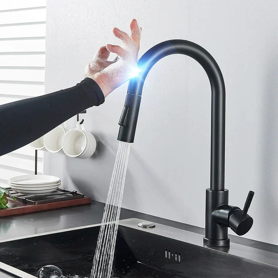 SmartTouch | Kitchen Faucet with Touch Sensor and Pull-Out Spray Head – Brushed Nickel