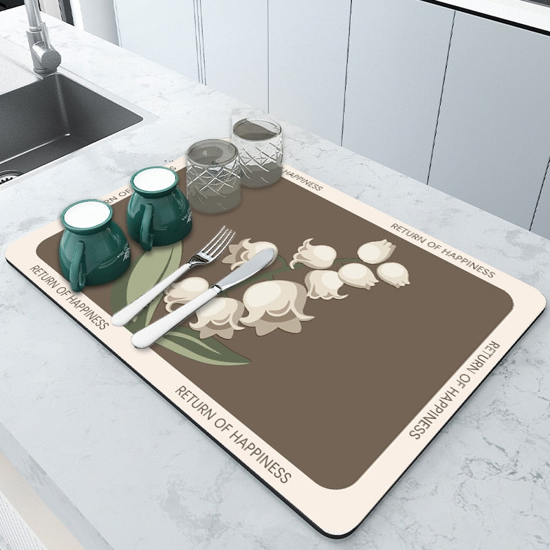 Draining Mat | Super absorbent, non-slip & unique design