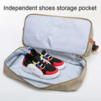 Portable fitness bag with shoe compartment and wet dry separator bag for active travelling