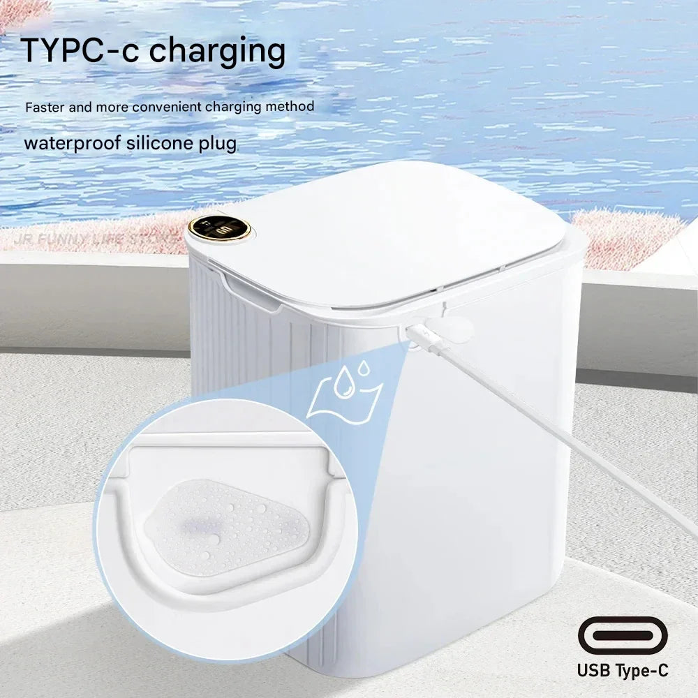 Smart Sensor Trash Can with Digital Display & Type-C Charging – CleanBin