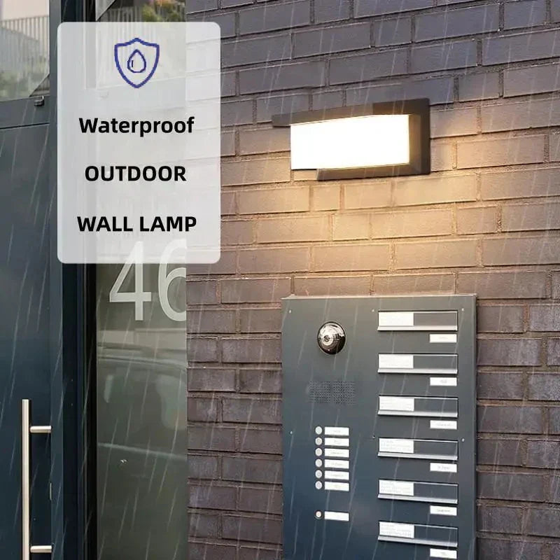 LED wall light with radar motion sensor – 16W waterproof light for indoor and outdoor use, cold and warm white light, AC85-265V