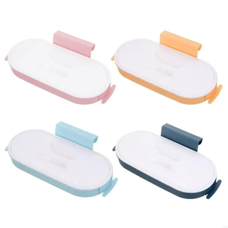 Trash Bag Holder Cleanuvo ClipBin | With Lid & Ring Holder | For Hanging on Cabinet Doors | Reusable & Washable