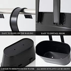 Florano Balcony Box | Stainless Steel | With Hooks & Drain | For Balcony & Windowsill