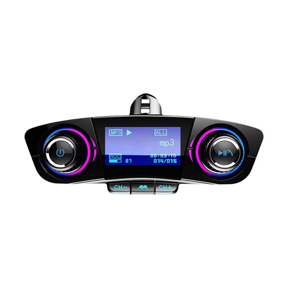 Bluetooth 5.0 Car FM Transmitter with Dual USB Charger and LED Display